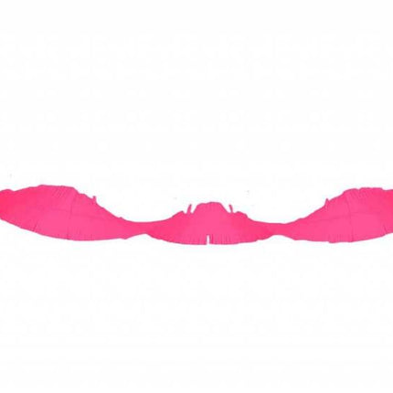 Feestbazaar Neon roze Crepe Papier Slinger - 18 meter