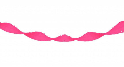 Feestbazaar Neon roze Crepe Papier Slinger - 18 meter