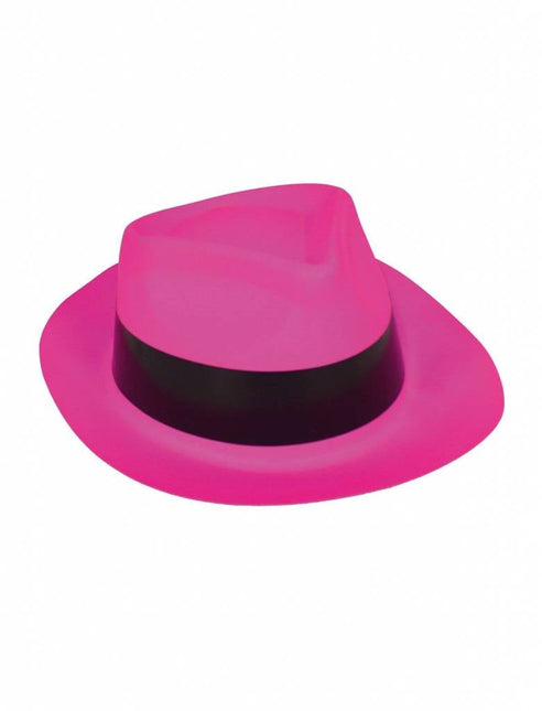 Feestbazaar Neon roze disco hoed plastic