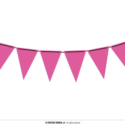 Feestbazaar Neon roze vlaggenlijn (3m)