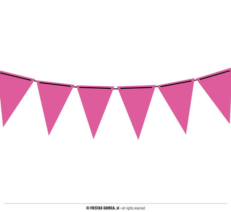 Feestbazaar Neon roze vlaggenlijn (3m)