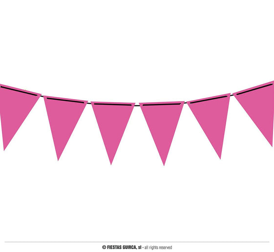 Feestbazaar Neon roze vlaggenlijn (3m)