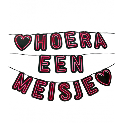 Feestbazaar Neon Slinger Hoera een Meisje