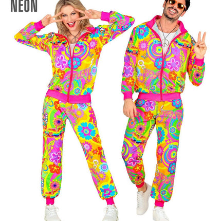 Feestbazaar Neon Trainingspak Groovy Love Unisex