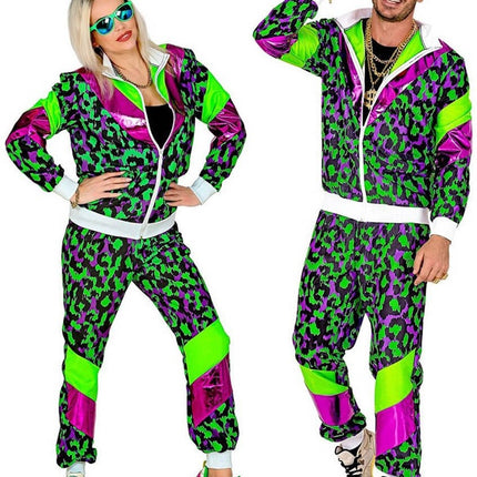 Feestbazaar Neon Trainingspak Party Animal Groen/Paars