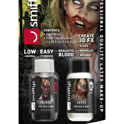Feestbazaar Nep Bloed met Latex Kit