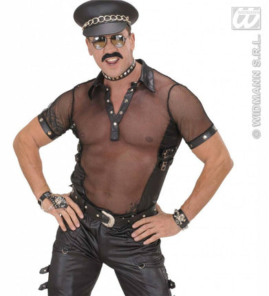 Feestbazaar Net T-shirt zwart man