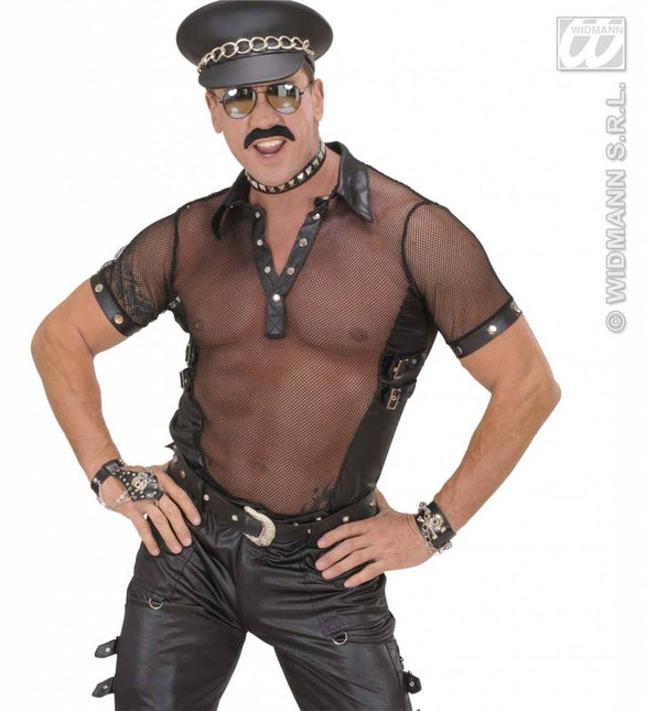 Feestbazaar Net T-shirt zwart man