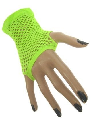 Feestbazaar Nethandschoen kort vingerloos fluor groen