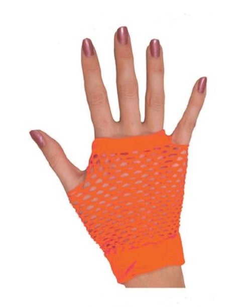 Feestbazaar Nethandschoen kort vingerloos fluor oranje