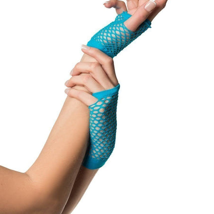 Feestbazaar Nethandschoenen kort Turquoise