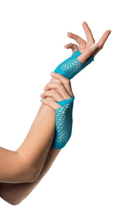 Feestbazaar Nethandschoenen kort Turquoise