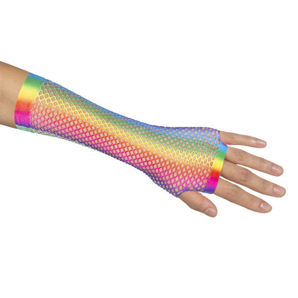 Feestbazaar Nethandschoenen Regenboog Neon