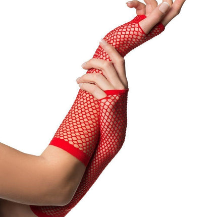 Feestbazaar Nethandschoenen vingerloos rood