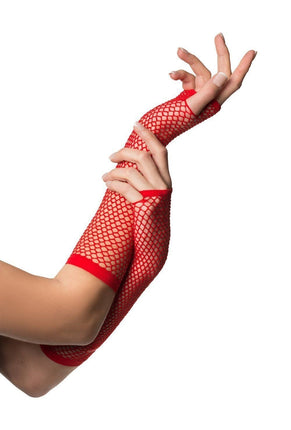 Feestbazaar Nethandschoenen vingerloos rood