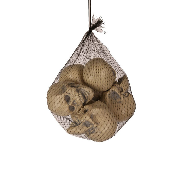 Feestbazaar Netje met Skulls 8cm (6st)