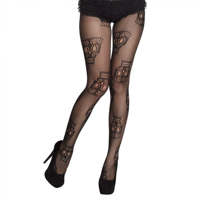 Feestbazaar Netpanty Skull La Pelona