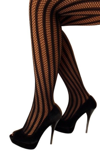 Feestbazaar Netpanty zwart/wit gestreept