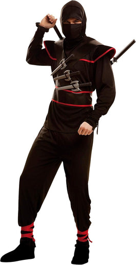 Feestbazaar Ninja Asassin Kostuum Volwassenen Zwart Rood