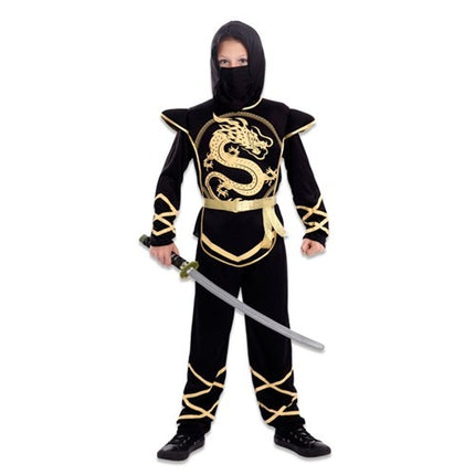 Feestbazaar Ninja Fighter Kostuum Kind Zwart/Goud