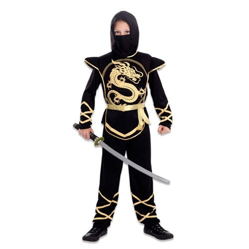 Feestbazaar Ninja Fighter Kostuum Kind Zwart/Goud