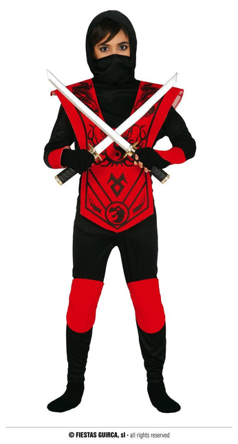 Feestbazaar Ninja Kostuum Zane Kind Zwart/Rood