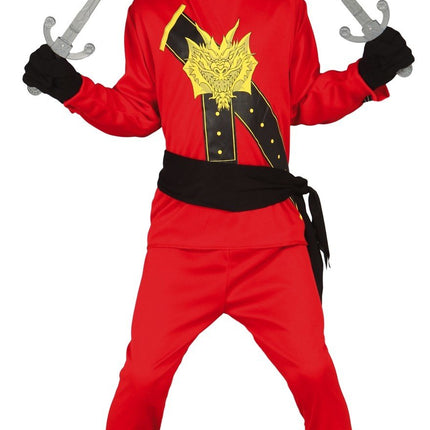 Feestbazaar Ninja pakje kind rood populair