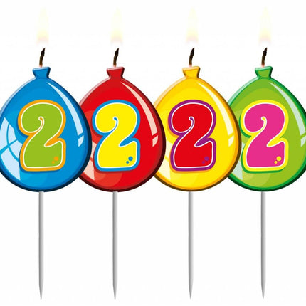 Feestbazaar Nummer kaarsje ballon cijfer 2