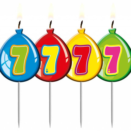 Feestbazaar Nummer kaarsje ballon cijfer 7