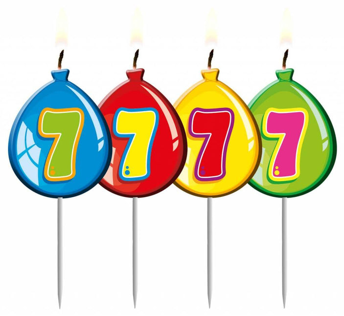 Feestbazaar Nummer kaarsje ballon cijfer 7