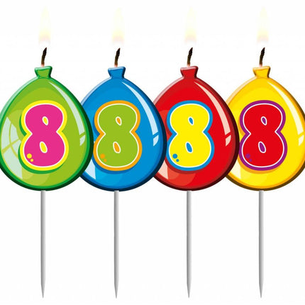 Feestbazaar Nummer kaarsje ballon cijfer 8