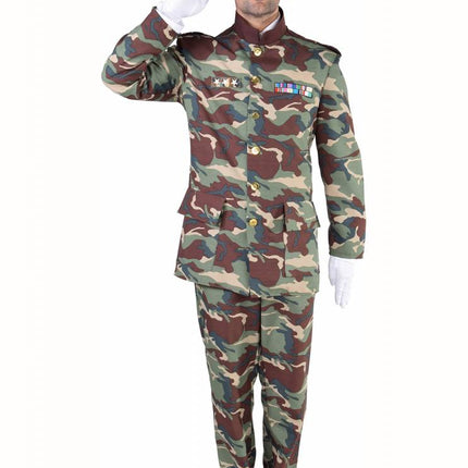 Feestbazaar Officier kostuum camouflage