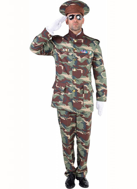 Feestbazaar Officier kostuum camouflage