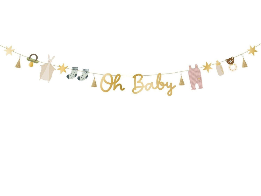 Feestbazaar Oh Baby Banner Met Figuurtjes (2,5m)