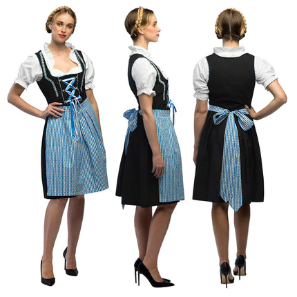 Feestbazaar Oktoberfeest Kostuum Frau Maier blauw