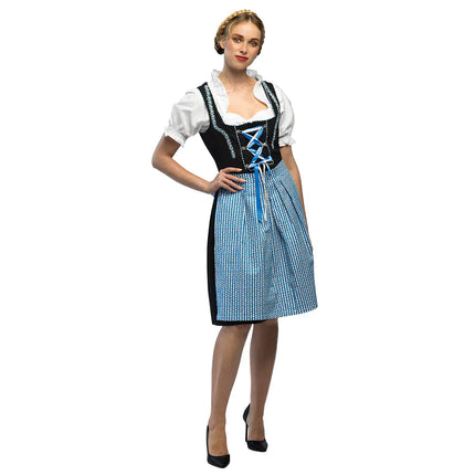 Feestbazaar Oktoberfeest Kostuum Frau Maier blauw