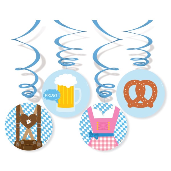 Feestbazaar Oktoberfest Hangdecoratie Cartoon (4st)