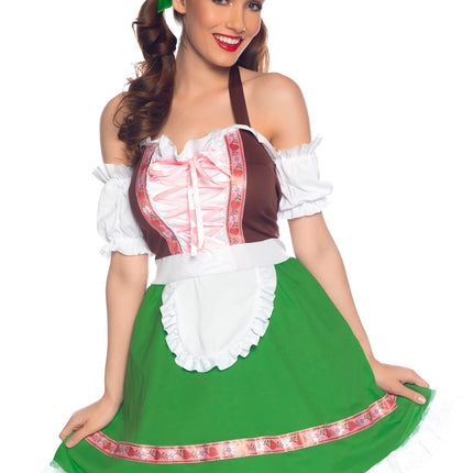 Feestbazaar Oktoberfest Jurk Gretchen Met Haarstrikken