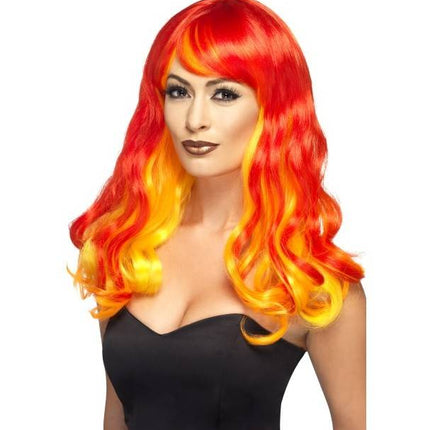 Feestbazaar Ombre Devil Flame pruik