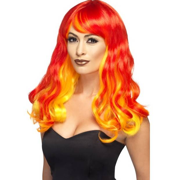 Feestbazaar Ombre Devil Flame pruik