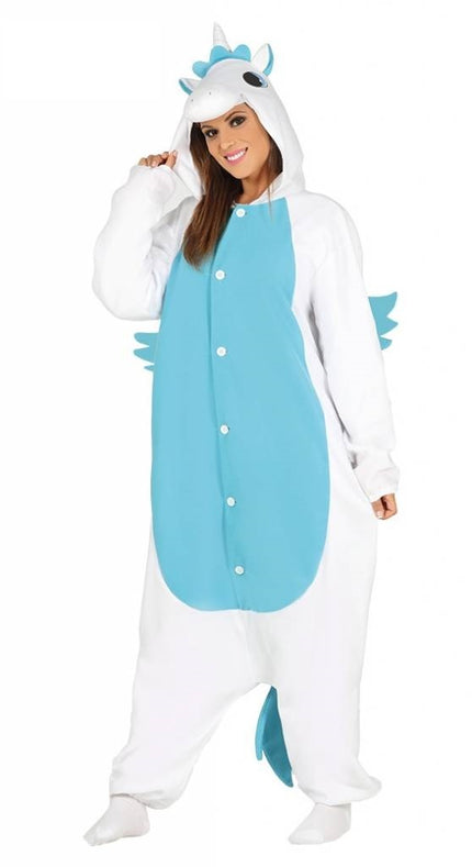 Feestbazaar Onesie Unicorn Pyjama Vrouw - Blauw