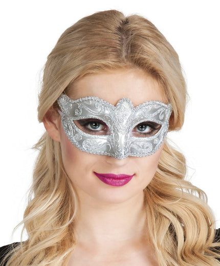 Feestbazaar Oogmasker Feline zilver