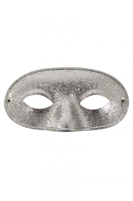 Feestbazaar Oogmasker Glitterzilver Domino