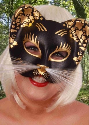 Feestbazaar Oogmasker kat glitter