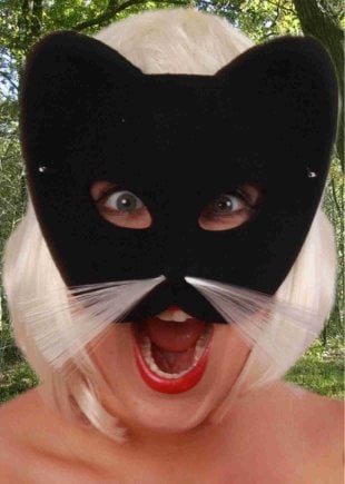 Feestbazaar Oogmasker kat zwart