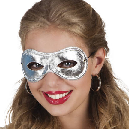 Feestbazaar Oogmasker Metallised zilver