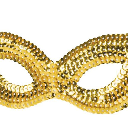 Feestbazaar Oogmasker pailletten goud kat