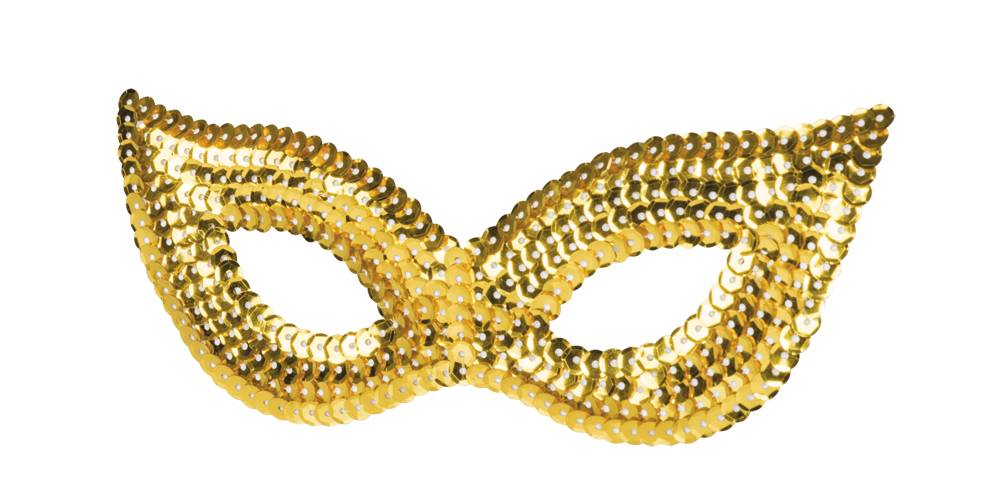 Feestbazaar Oogmasker pailletten goud kat