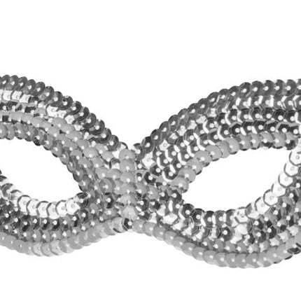 Feestbazaar Oogmasker pailletten zilver kat