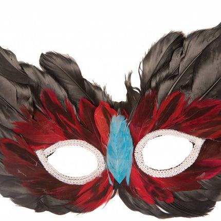 Feestbazaar Oogmasker pluim zwart